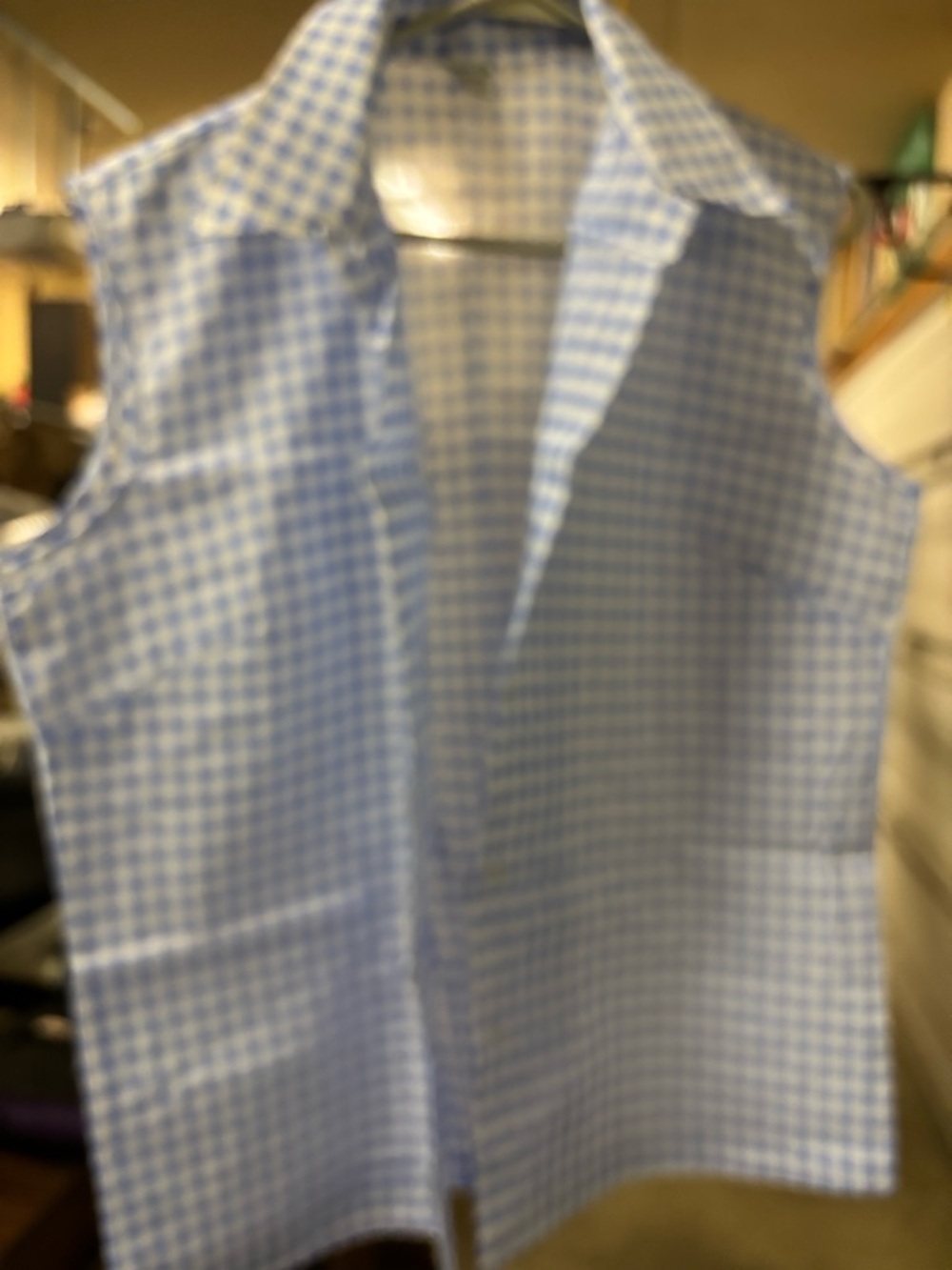 Miss KG Blue and White Gingham Top
